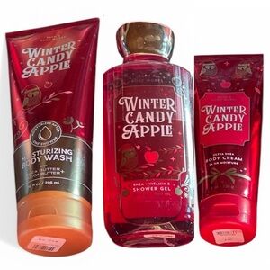 Bath & Body Works Winter Candy Apple Shower Gel & Body Cream - Red
